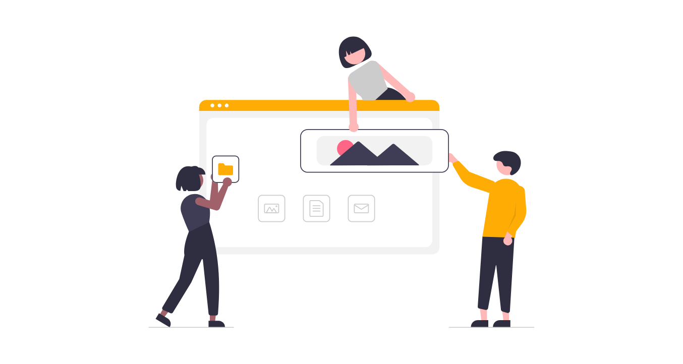 Développeurs créant une illustration de site Web réactif