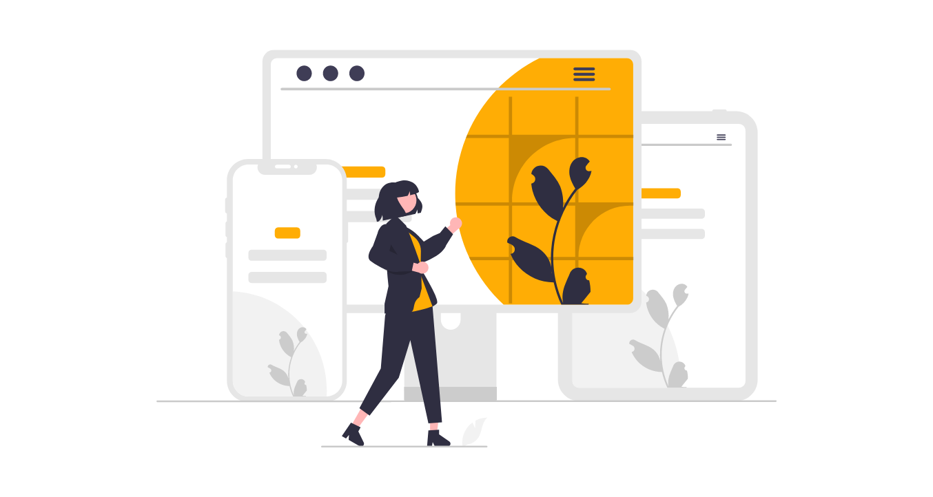 Une personne présentant une conception réactive sur tous les appareils (Illustration)